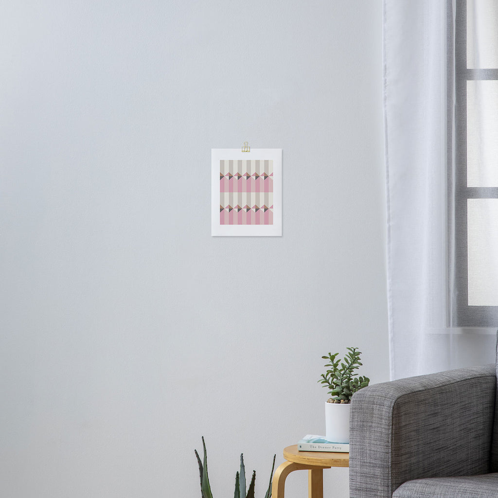Soft Geometric Blush Pattern Art Print Gallery Image 3