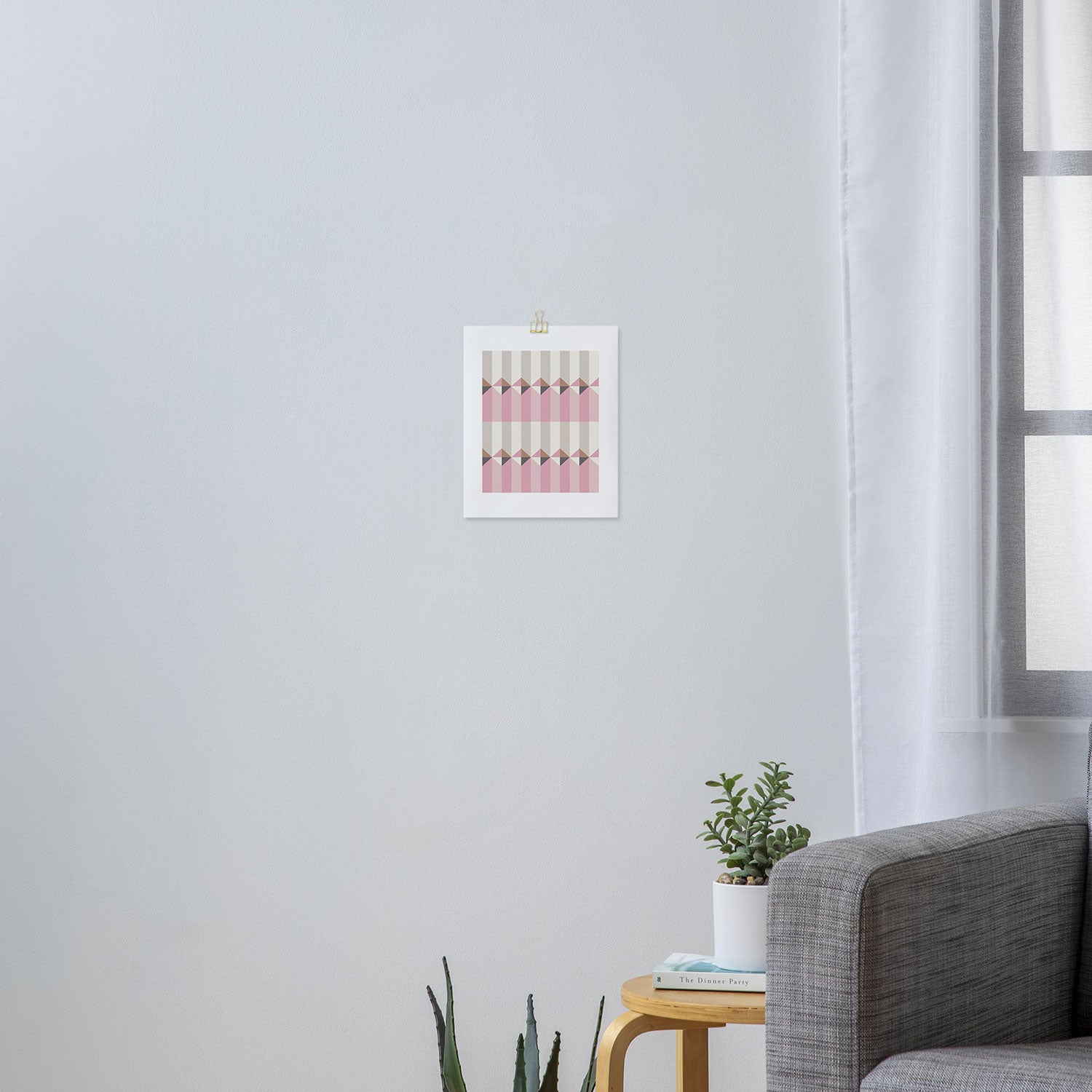 Soft Geometric Blush Pattern Art Print Gallery Image 3