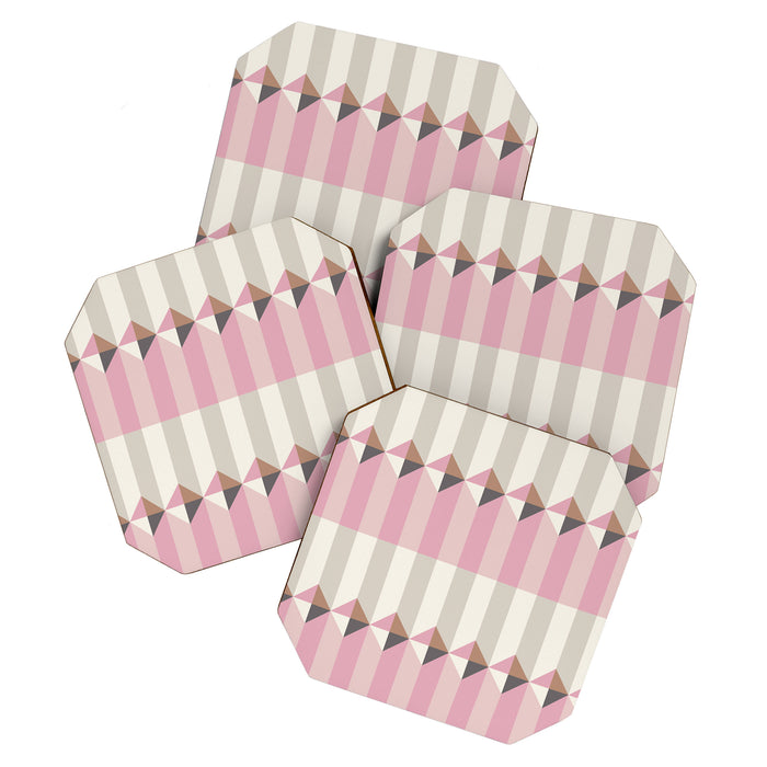 Soft Geometric Blush Pattern Coaster Gallery Image 1