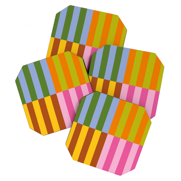 Split Stripes Color Symphony Coaster Gallery Image 1