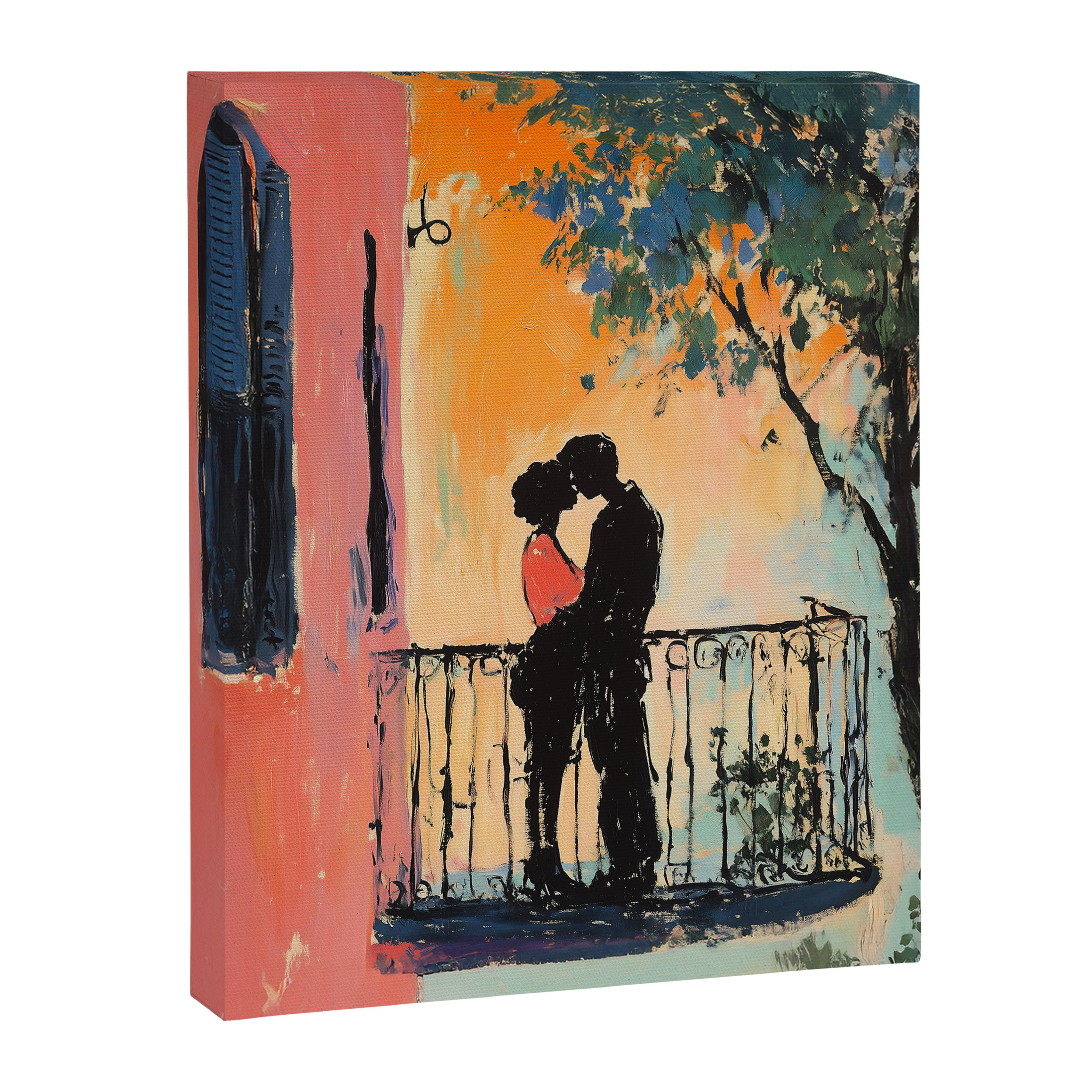 Sunset Balcony Lovers Canvas Print Gallery Image 6