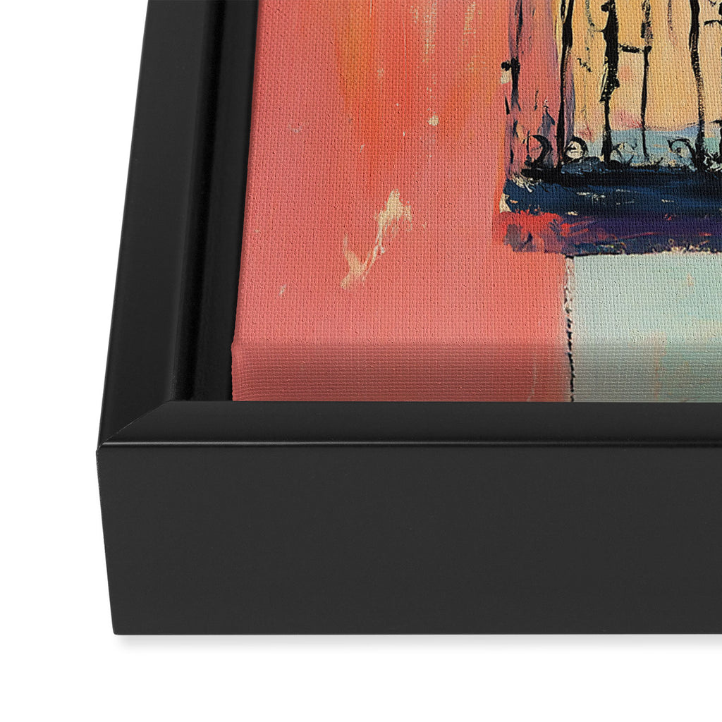 Sunset Balcony Lovers Framed Canvas Print Gallery Image 3
