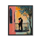 Sunset Balcony Lovers Framed Canvas Print Gallery Image 6