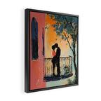 Sunset Balcony Lovers Framed Canvas Print Gallery Image 2