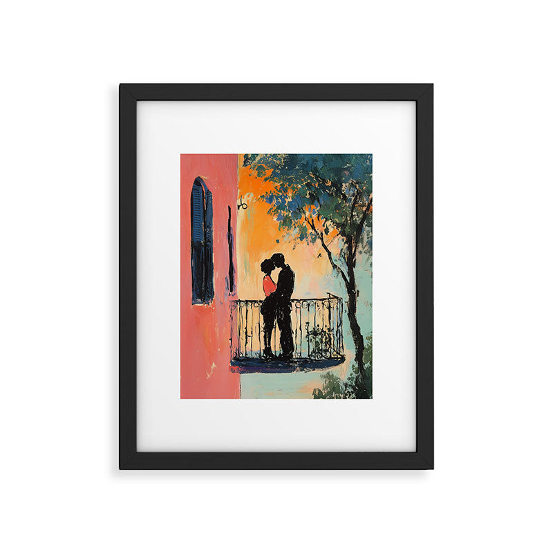 Sunset Balcony Lovers Framed Art Print Gallery Image 5