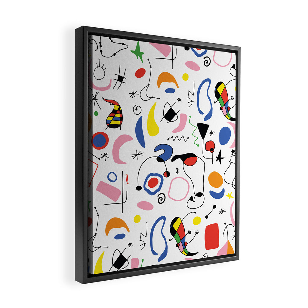 Surealism Art Miro Style Pattern Framed Canvas Print Gallery Image 2