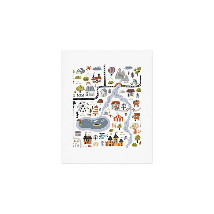 Town Map Art Print Gallery Image 1