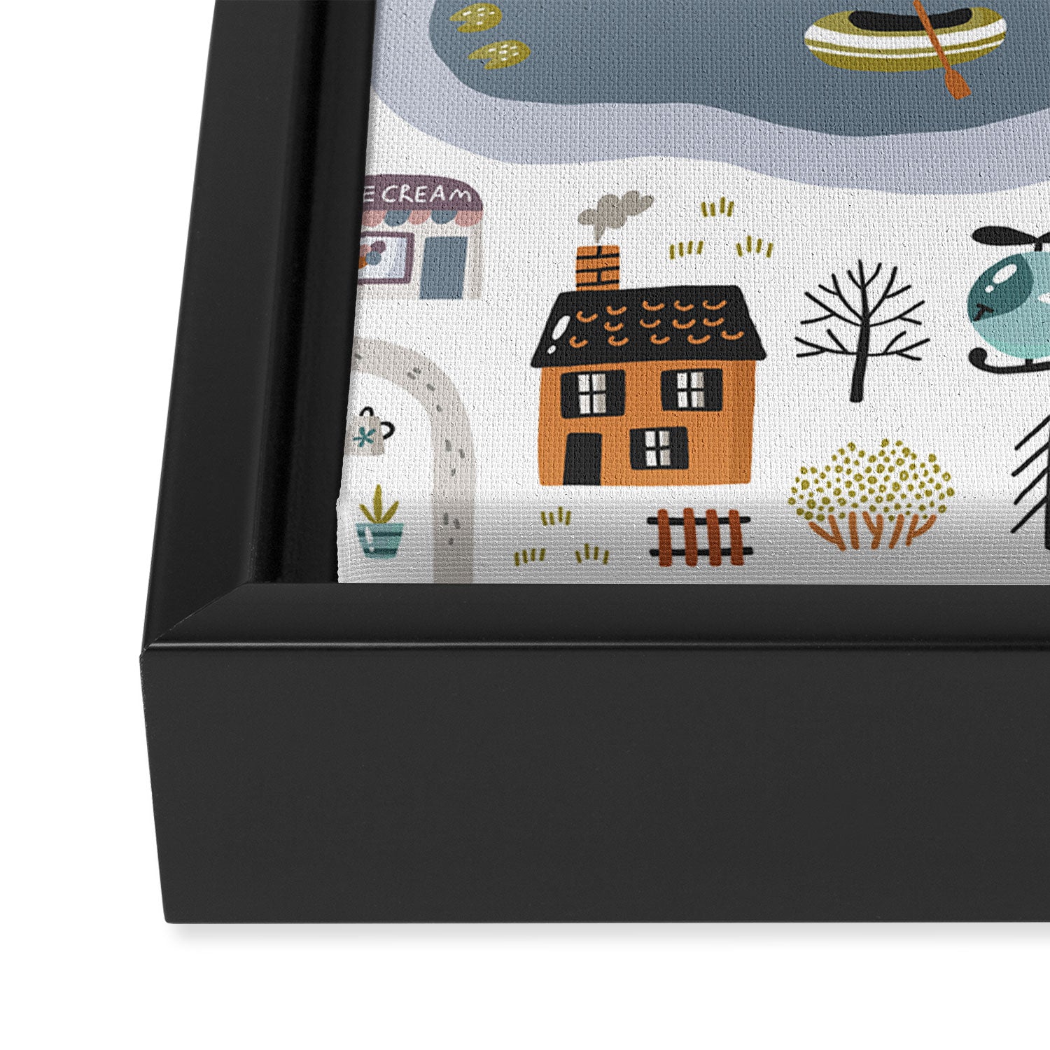 Town Map Framed Canvas Print Gallery Image 3