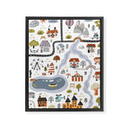 Town Map Framed Canvas Print Gallery Image 6