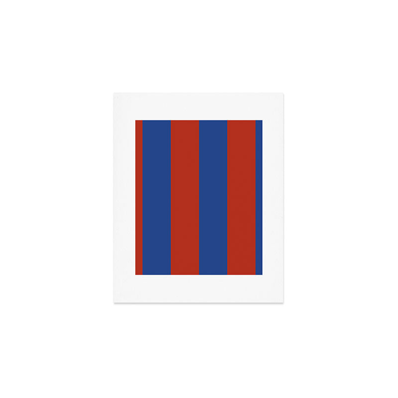 Ultramarine and Carrot Cake Stripes Art Print Gallery Image 1