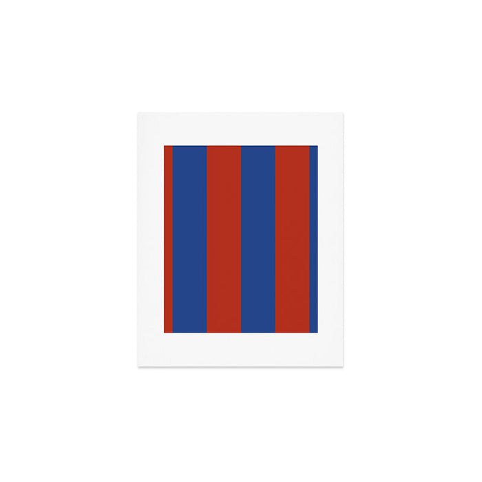 Ultramarine and Carrot Cake Stripes Art Print Gallery Image 1