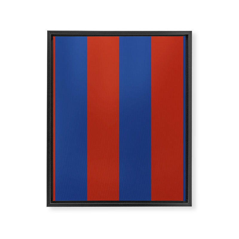 Ultramarine and Carrot Cake Stripes Framed Canvas Print Gallery Image 8