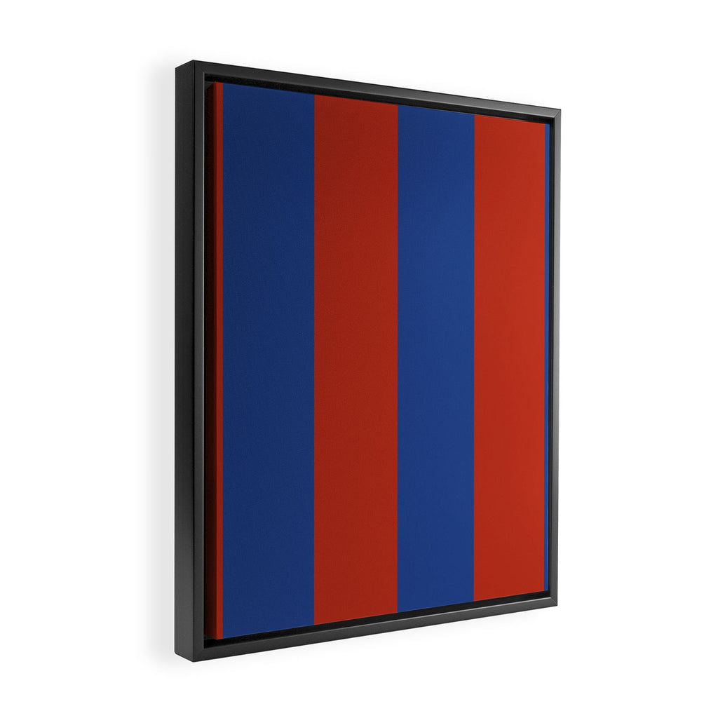 Ultramarine and Carrot Cake Stripes Framed Canvas Print Gallery Image 2