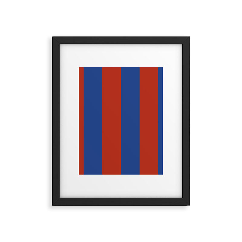 Ultramarine and Carrot Cake Stripes Framed Art Print Gallery Image 6