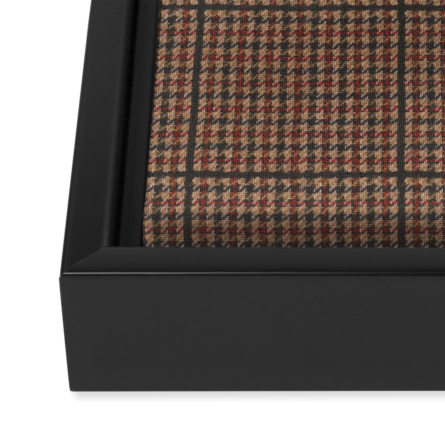 Vintage Brown Houndstooth Tweed  Framed Canvas Print Gallery Image 3