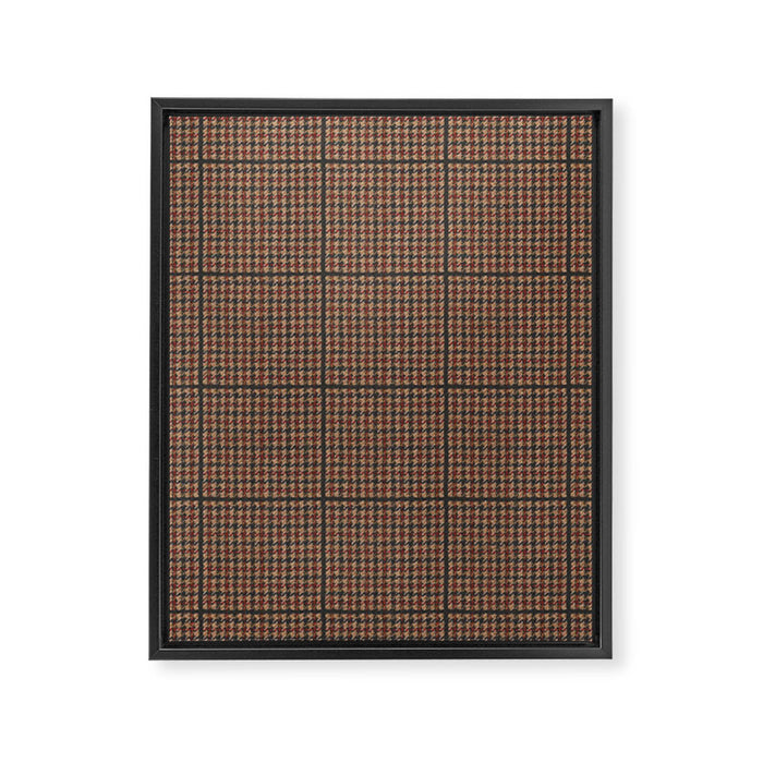 Vintage Brown Houndstooth Tweed  Framed Canvas Print Gallery Image 1