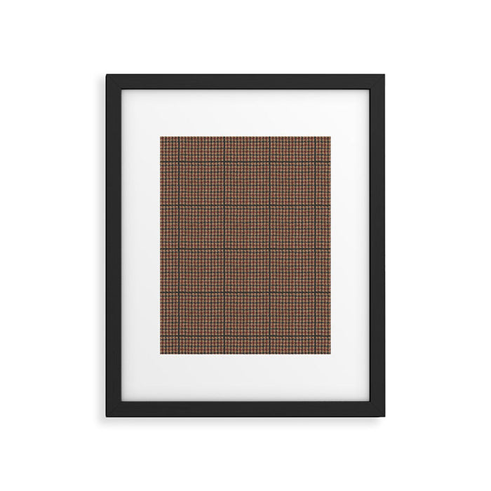 Vintage Brown Houndstooth Tweed  Framed Art Print Gallery Image 1