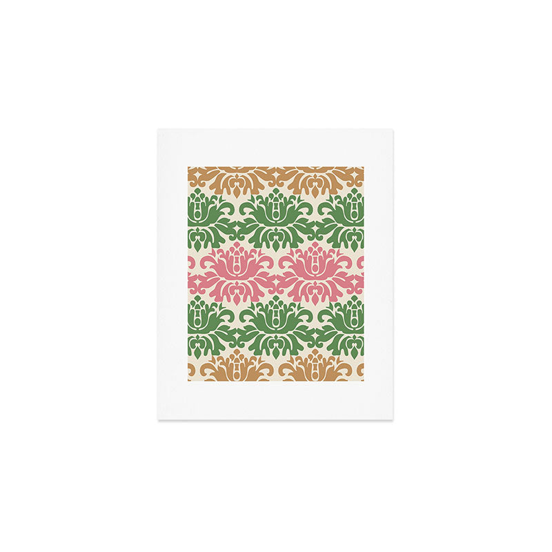 Vintage Damask Floral Pattern Art Print Gallery Image 1