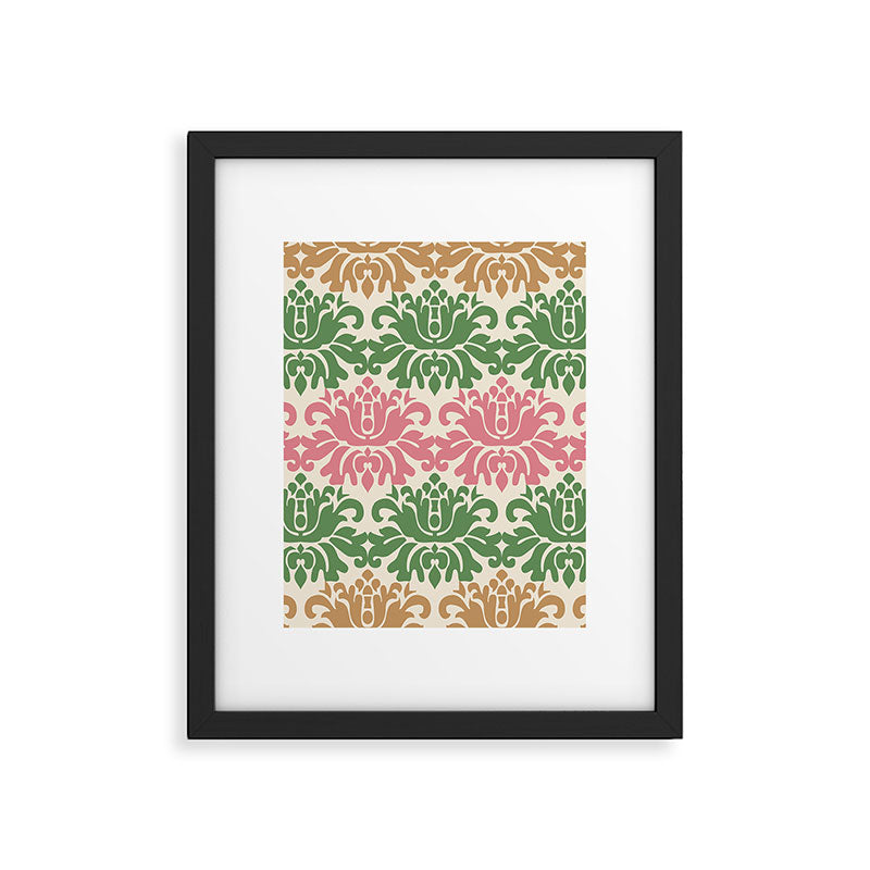 Vintage Damask Floral Pattern Framed Art Print Gallery Image 6