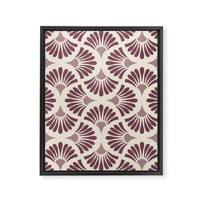 Vintage Fan Shell Pattern Framed Canvas Print Gallery Image 1