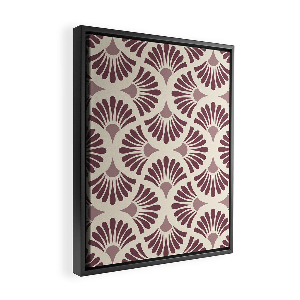 Vintage Fan Shell Pattern Framed Canvas Print Gallery Image 2