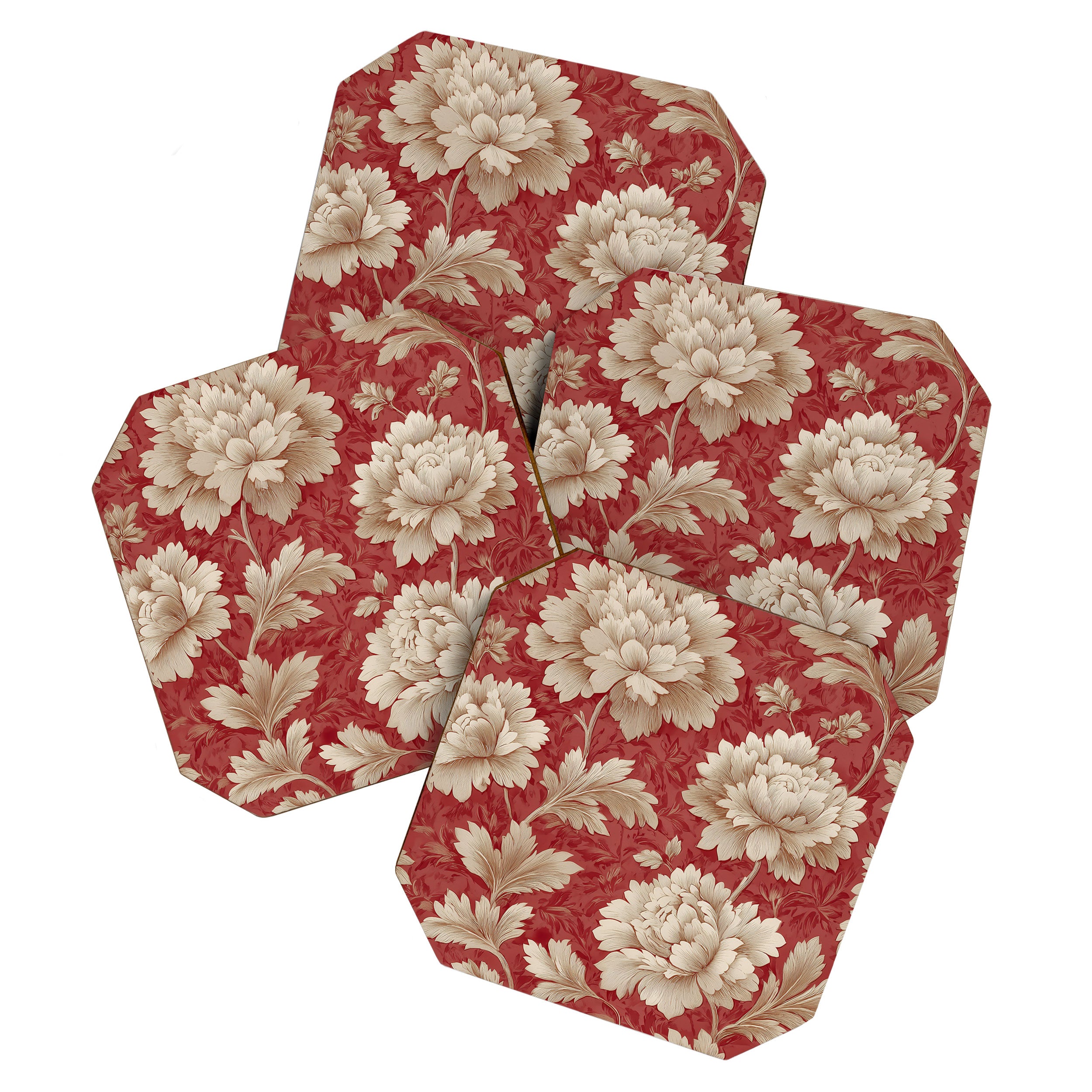Vintage Floral Elegance Coaster Gallery Image 1