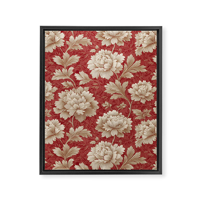 Vintage Floral Elegance Framed Canvas Print Gallery Image 1