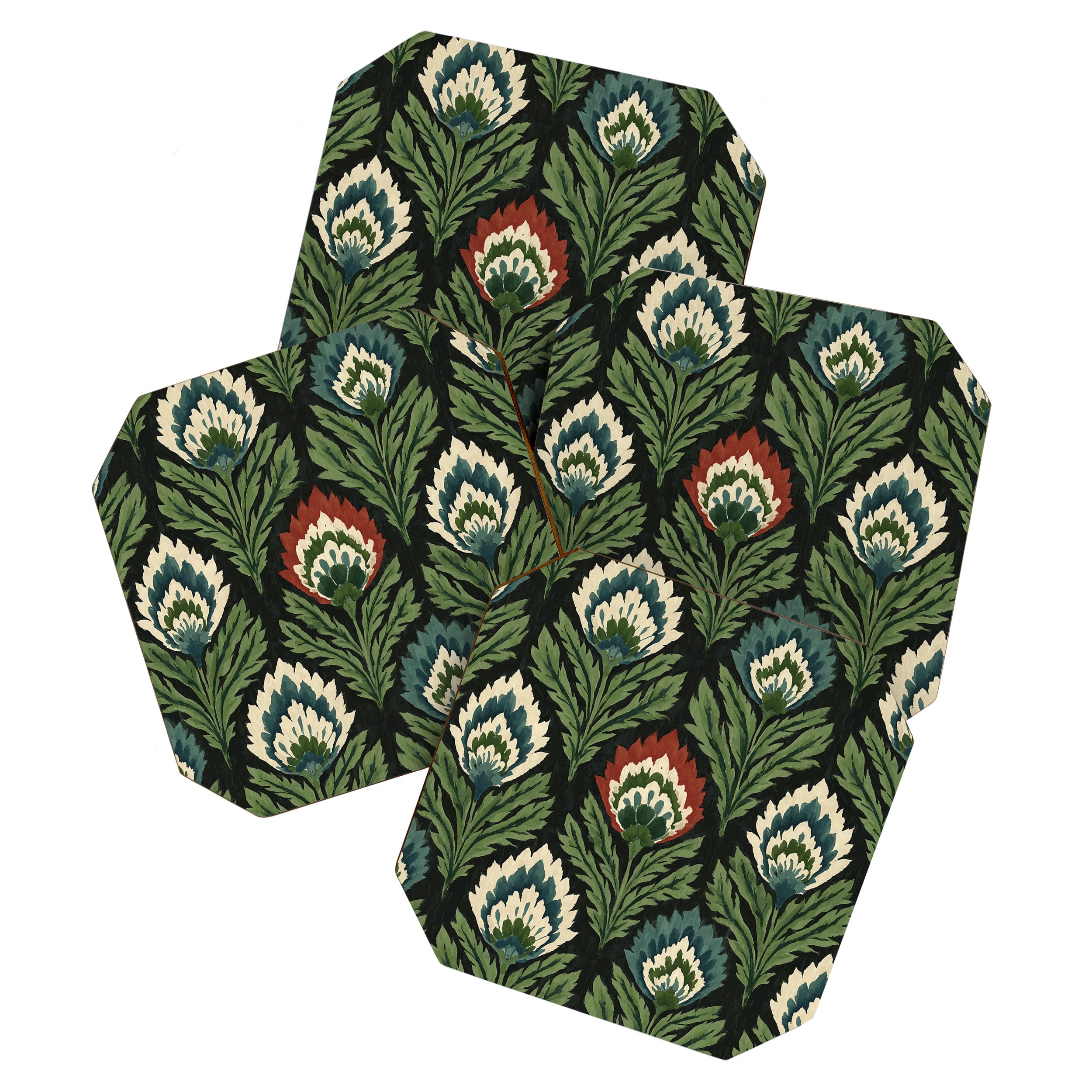 Vintage Floral Tapestry Pattern Coaster Gallery Image 1