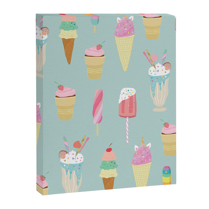 Vintage Ice Cream Pattern Canvas Print Gallery Image 1