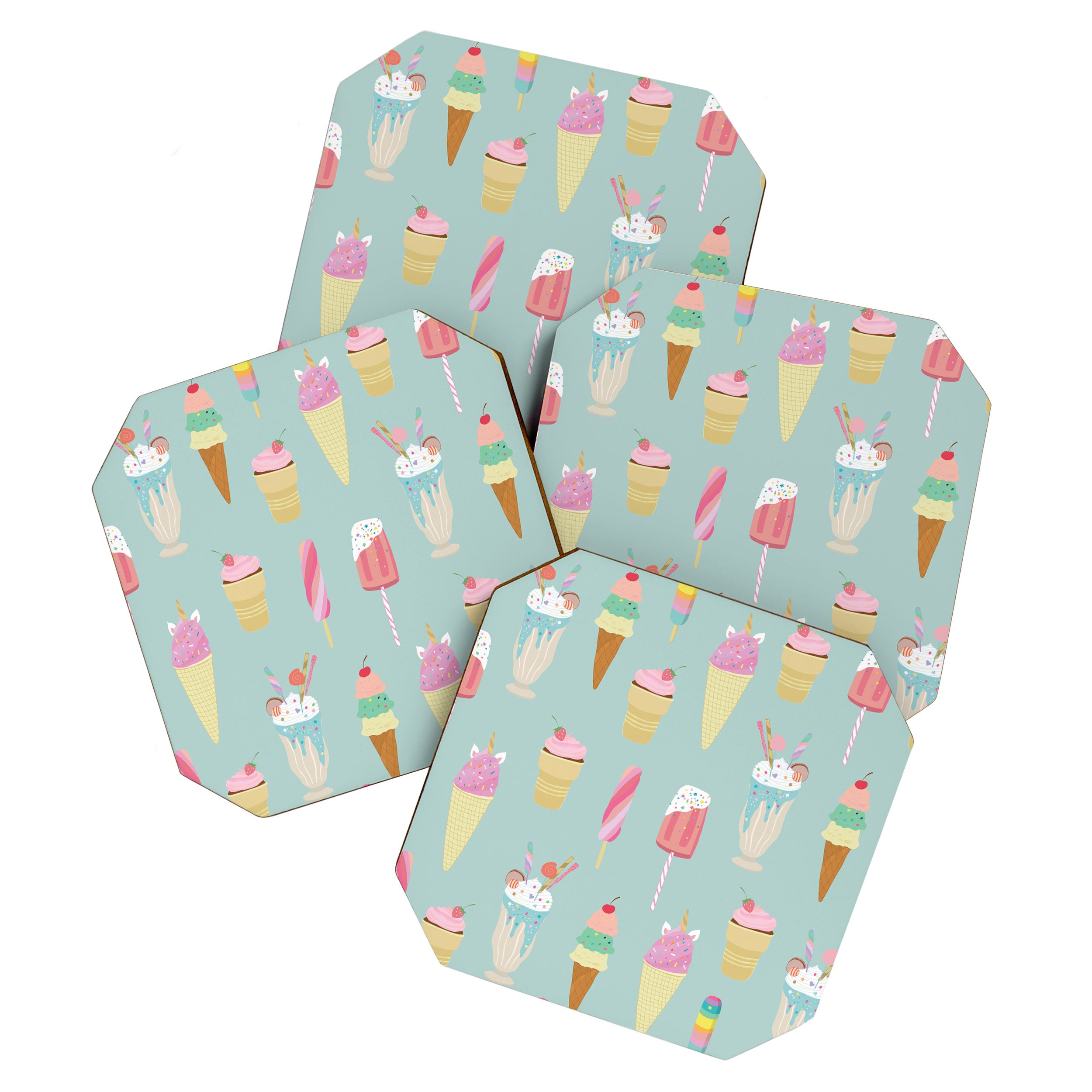 Vintage Ice Cream Pattern Coaster Gallery Image 1