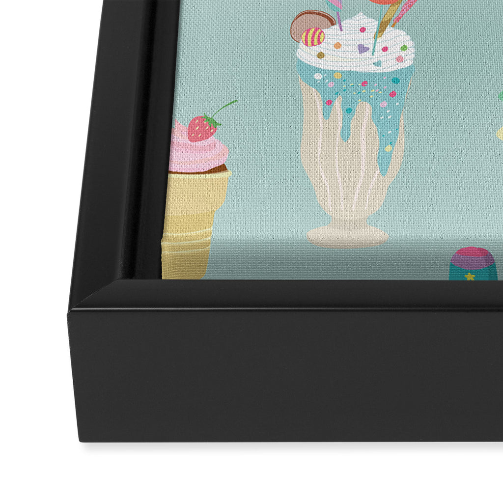 Vintage Ice Cream Pattern Framed Canvas Print Gallery Image 3