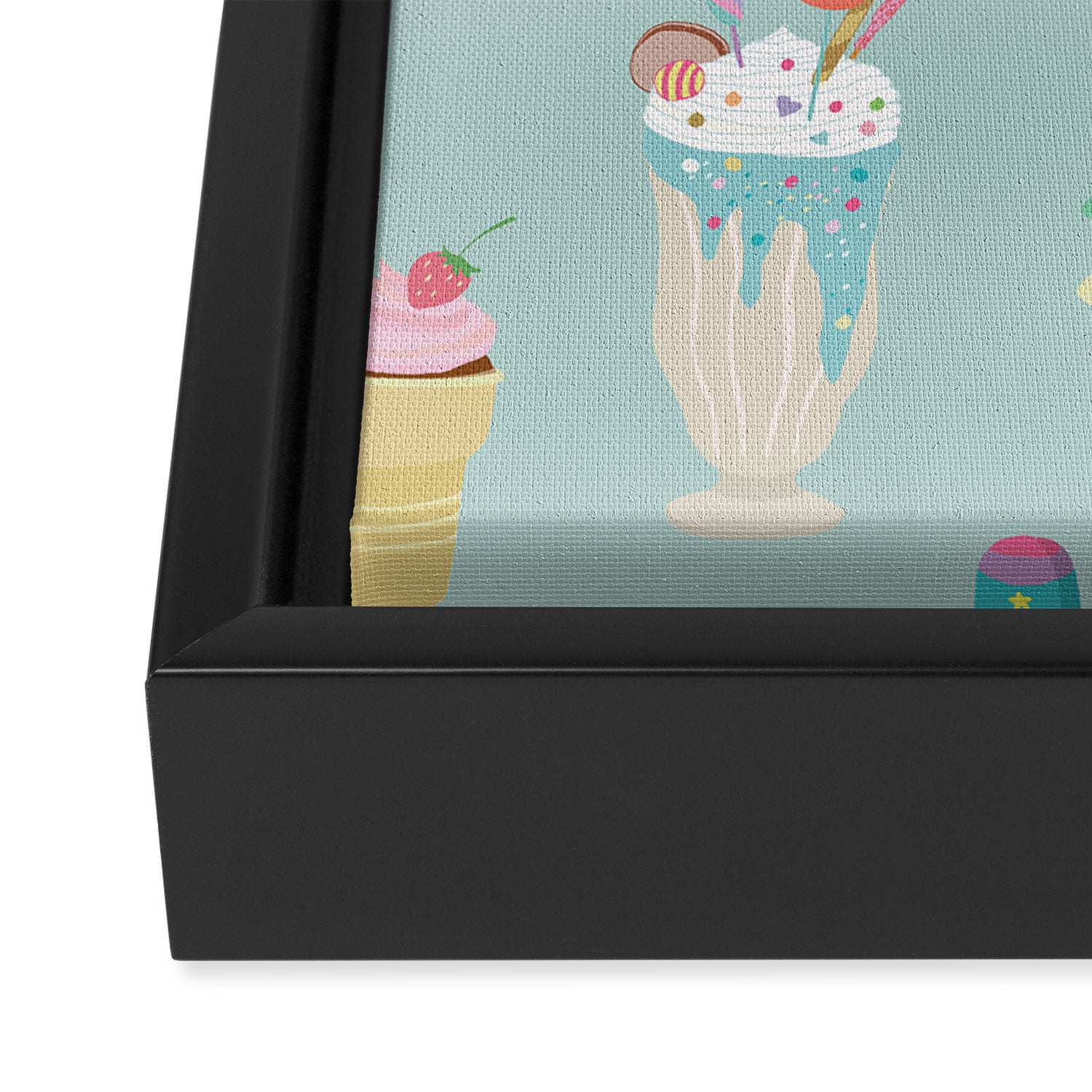 Vintage Ice Cream Pattern Framed Canvas Print Gallery Image 3