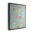 Vintage Ice Cream Pattern Framed Canvas Print Gallery Image 2
