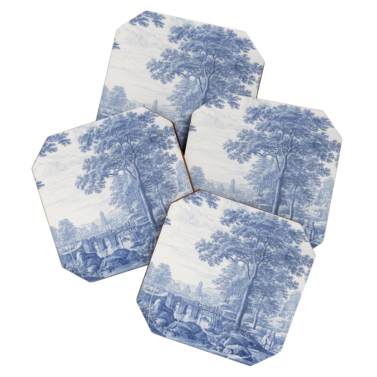 Vintage Italian Toile de Jouy Coaster Gallery Image 1