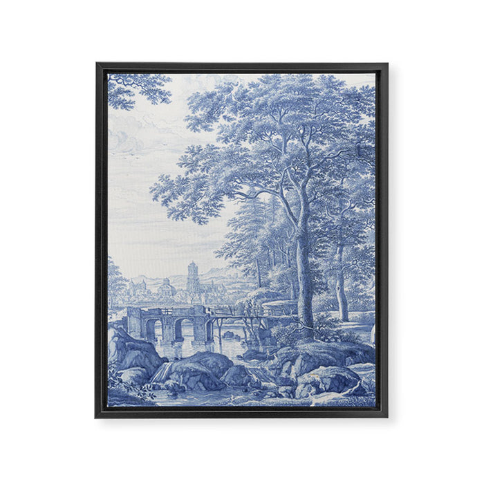 Vintage Italian Toile de Jouy Framed Canvas Print Gallery Image 1