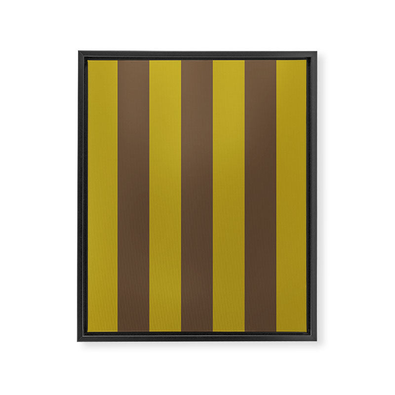 Vintage Moss and Coffee Stripes Framed Canvas Print Gallery Image 8
