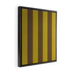 Vintage Moss and Coffee Stripes Framed Canvas Print Gallery Image 2