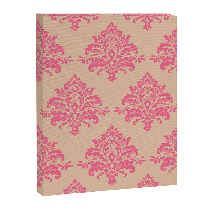 Vintage Pink Damask Pattern Canvas Print Gallery Image 1