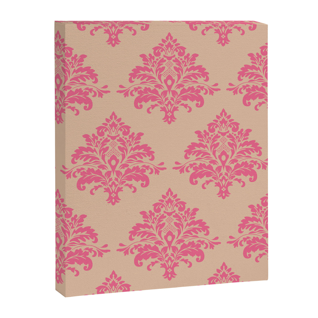 Vintage Pink Damask Pattern Canvas Print Gallery Image 8