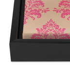 Vintage Pink Damask Pattern Framed Canvas Print Gallery Image 3