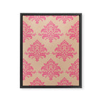Vintage Pink Damask Pattern Framed Canvas Print Gallery Image 8