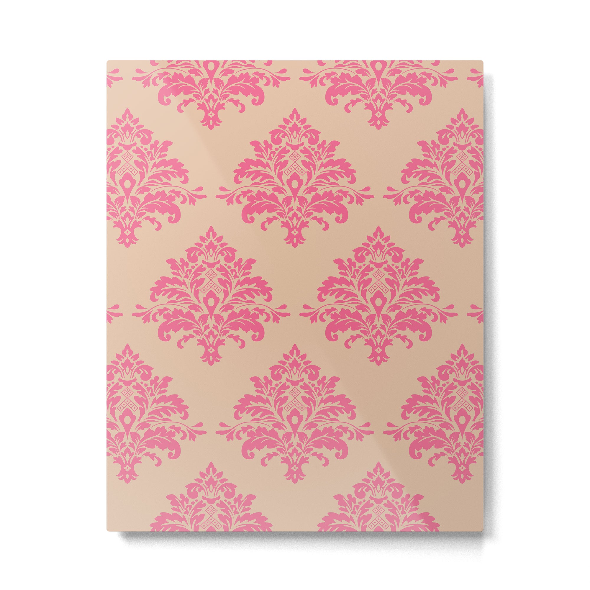 Vintage Pink Damask Pattern Metal Print Gallery Image 6