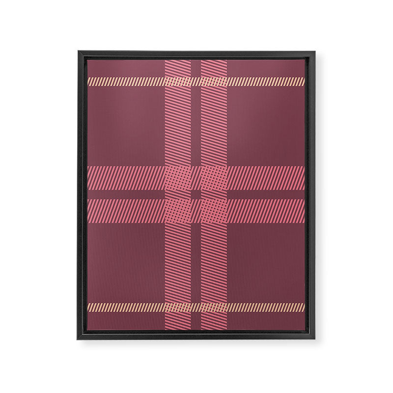 Warm Retro Plaid Pattern Framed Canvas Print Gallery Image 8