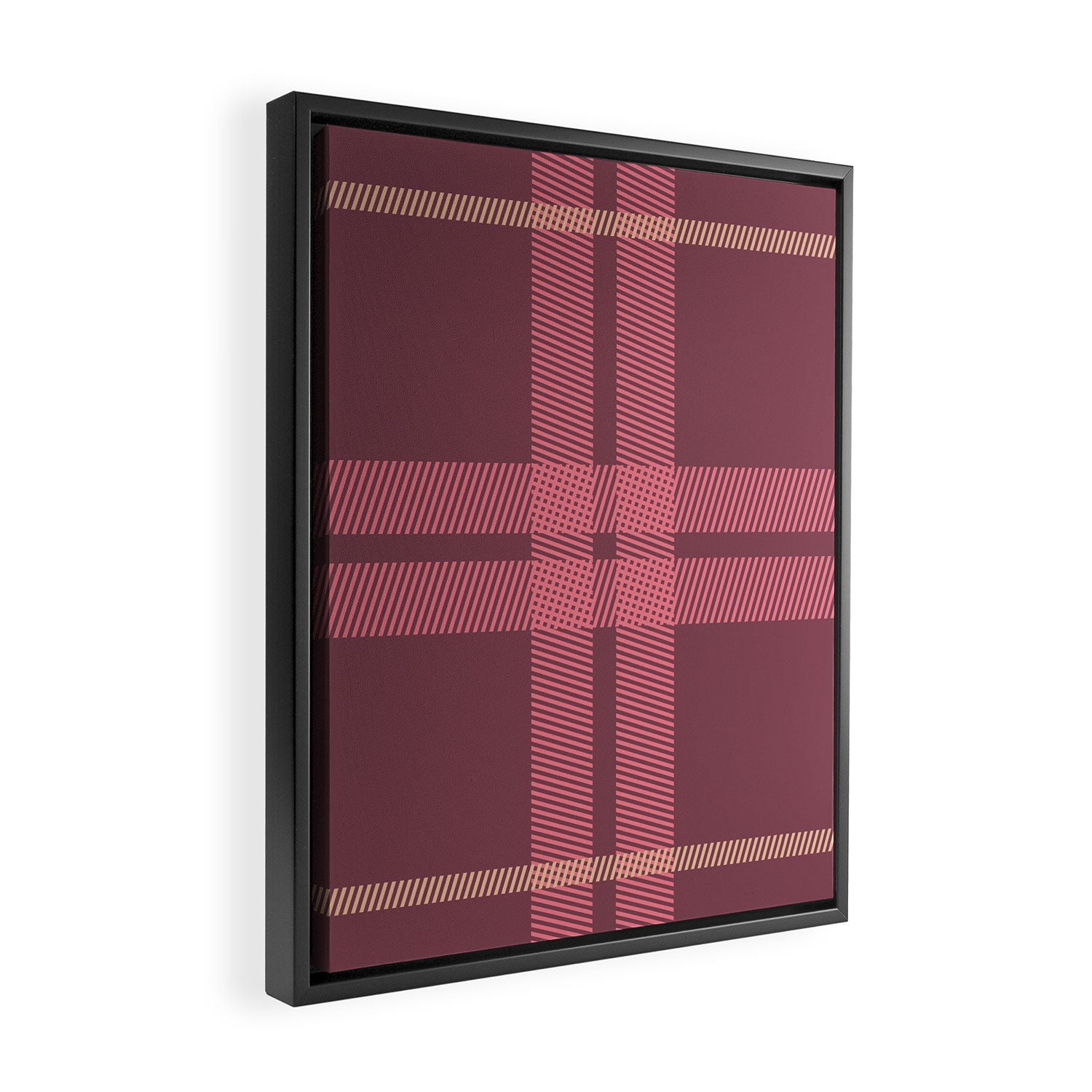 Warm Retro Plaid Pattern Framed Canvas Print Gallery Image 2