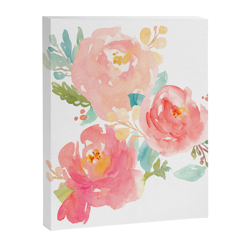 Watercolor Peonies Summer Bouquet Canvas Print Gallery Image 8