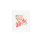 Watercolor Peonies Summer Bouquet Art Print Gallery Image 1