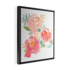 Watercolor Peonies Summer Bouquet Framed Canvas Print Gallery Image 2
