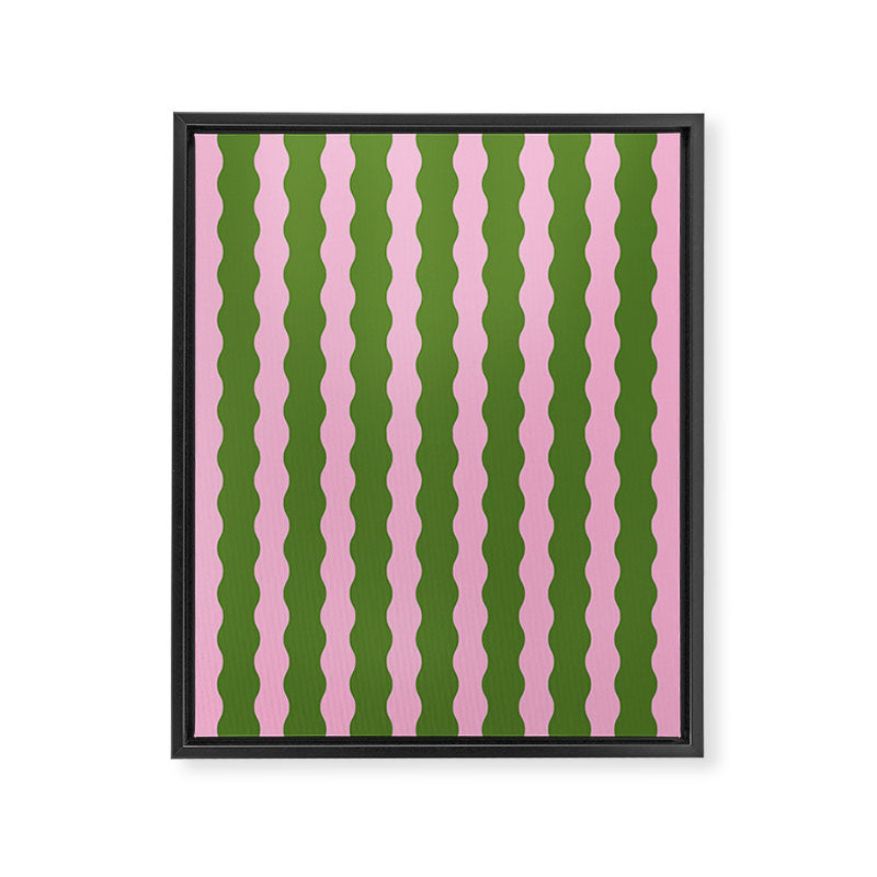 Wavy Retro Striped Pattern Framed Canvas Print Gallery Image 8