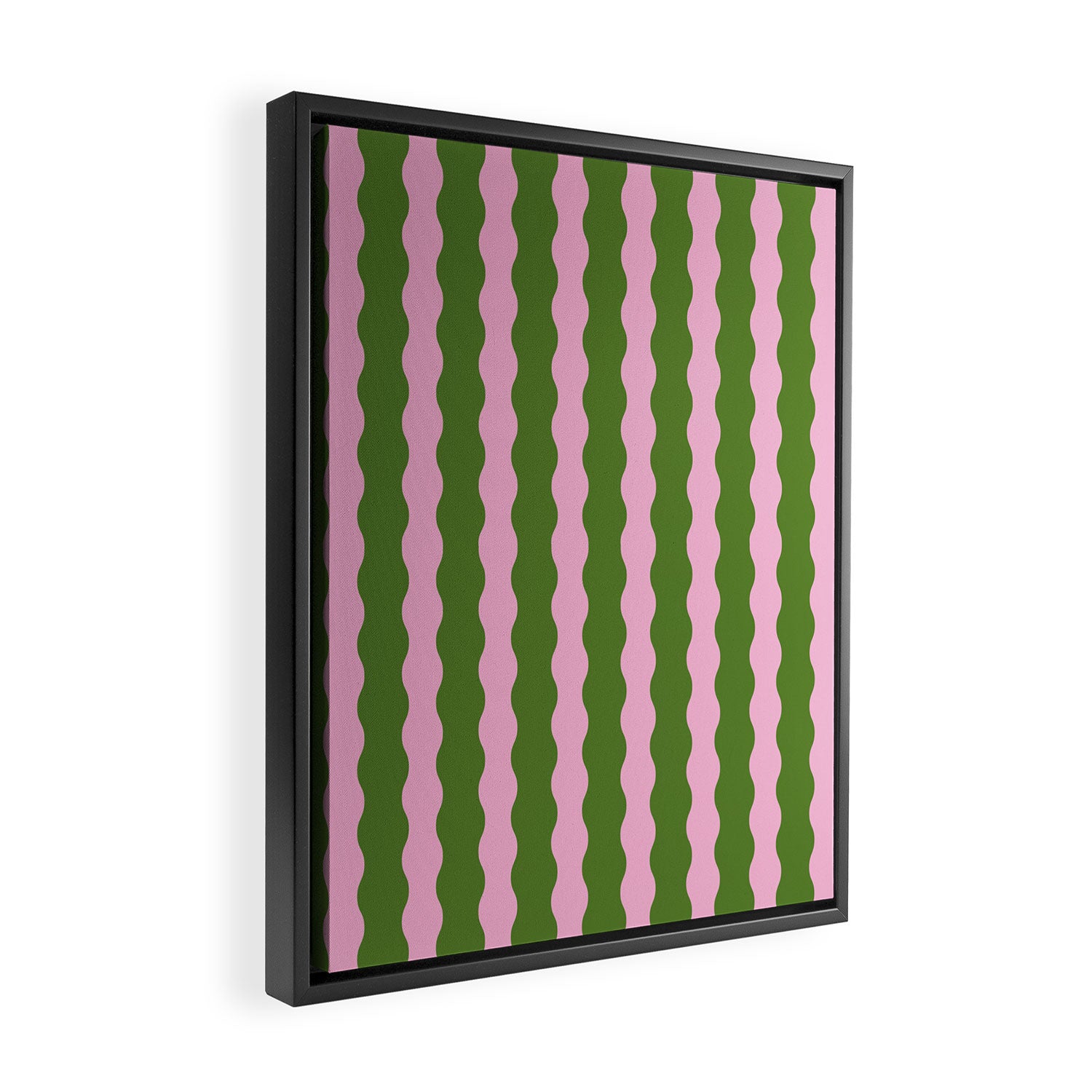 Wavy Retro Striped Pattern Framed Canvas Print Gallery Image 2
