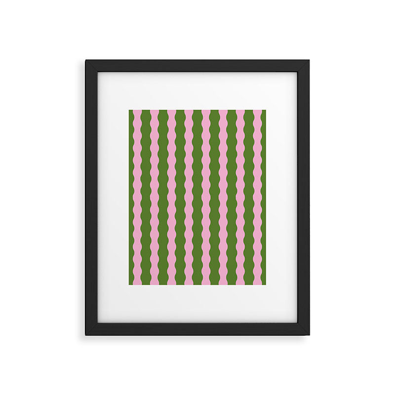 Wavy Retro Striped Pattern Framed Art Print Gallery Image 6